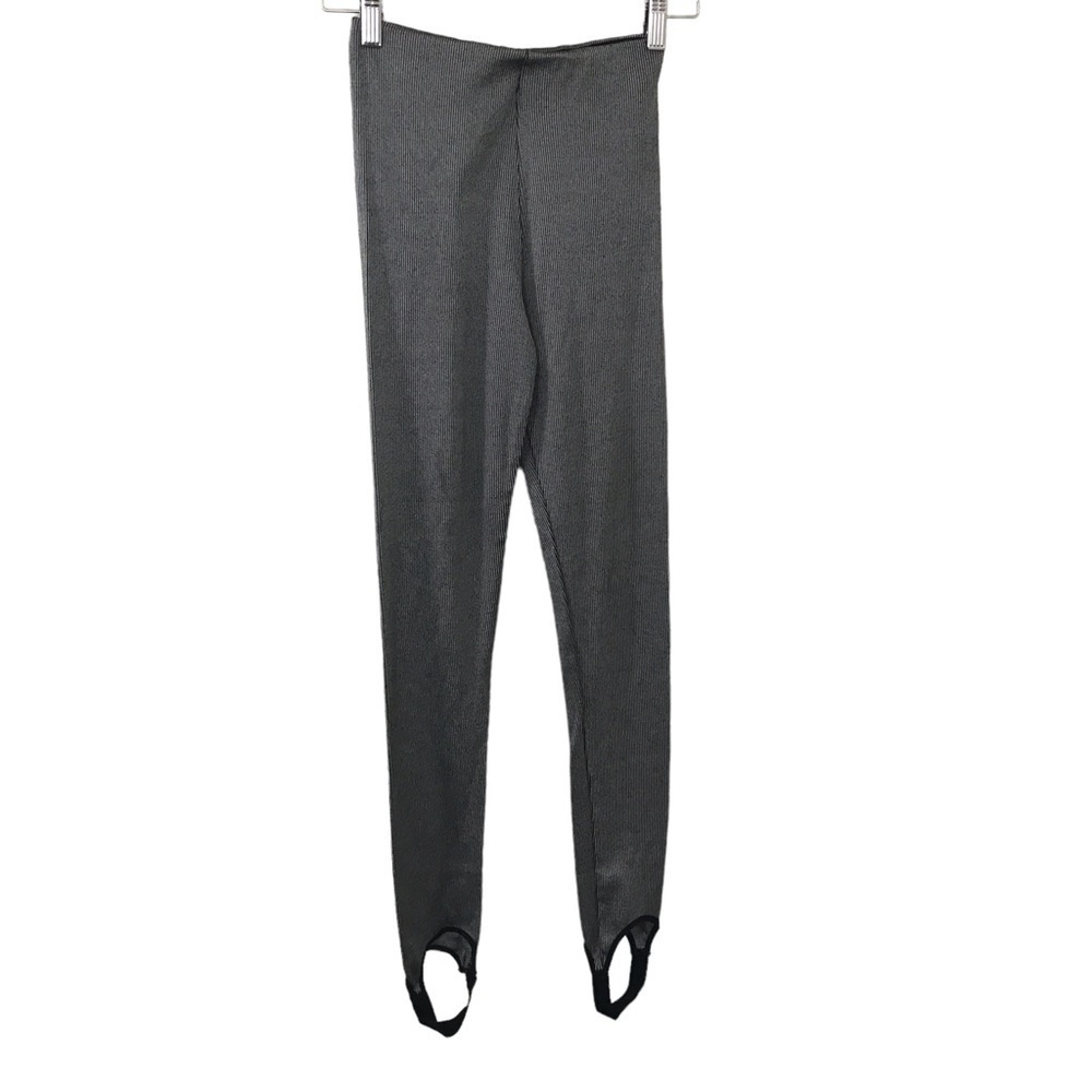 3/$15 Zara gray and black stripe leggings with foot straps S